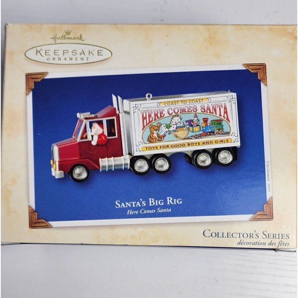 Vintage Hallmark Santa's Big Rig Here Comes Santa Christmas Ornament, 2003